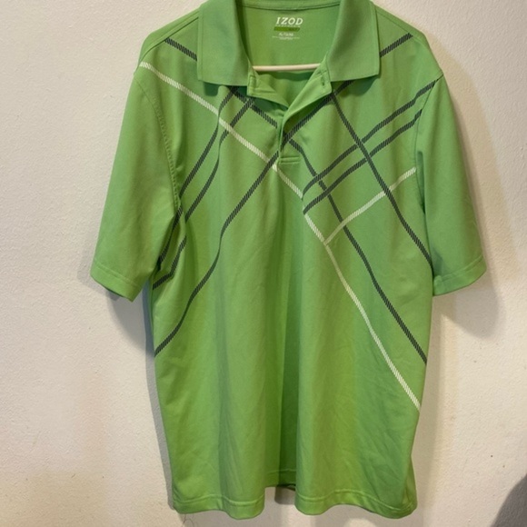 IZod‎ Golf Shirt Mens X-LARGE Green Pull Over Collared Short Sleeve Has Flaw - Picture 1 of 8